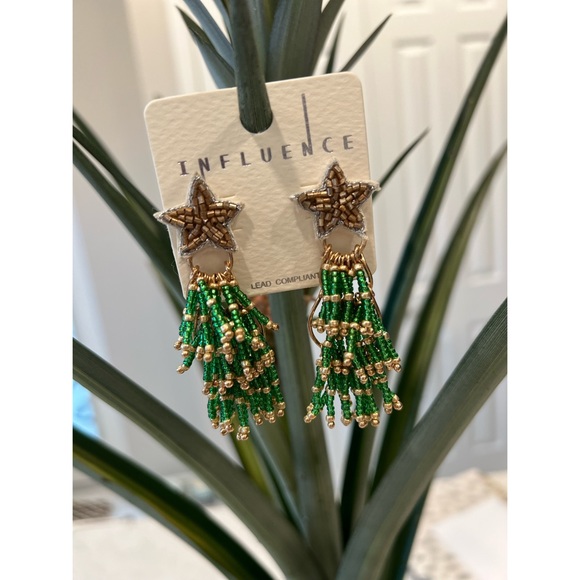 FINAL PRICE Beautiful seed bead Christmas earrings NWT - Picture 3 of 5